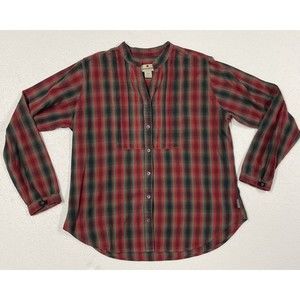 Woolrich Plaid Tuxedo Front Top Banded Collar Women’s L